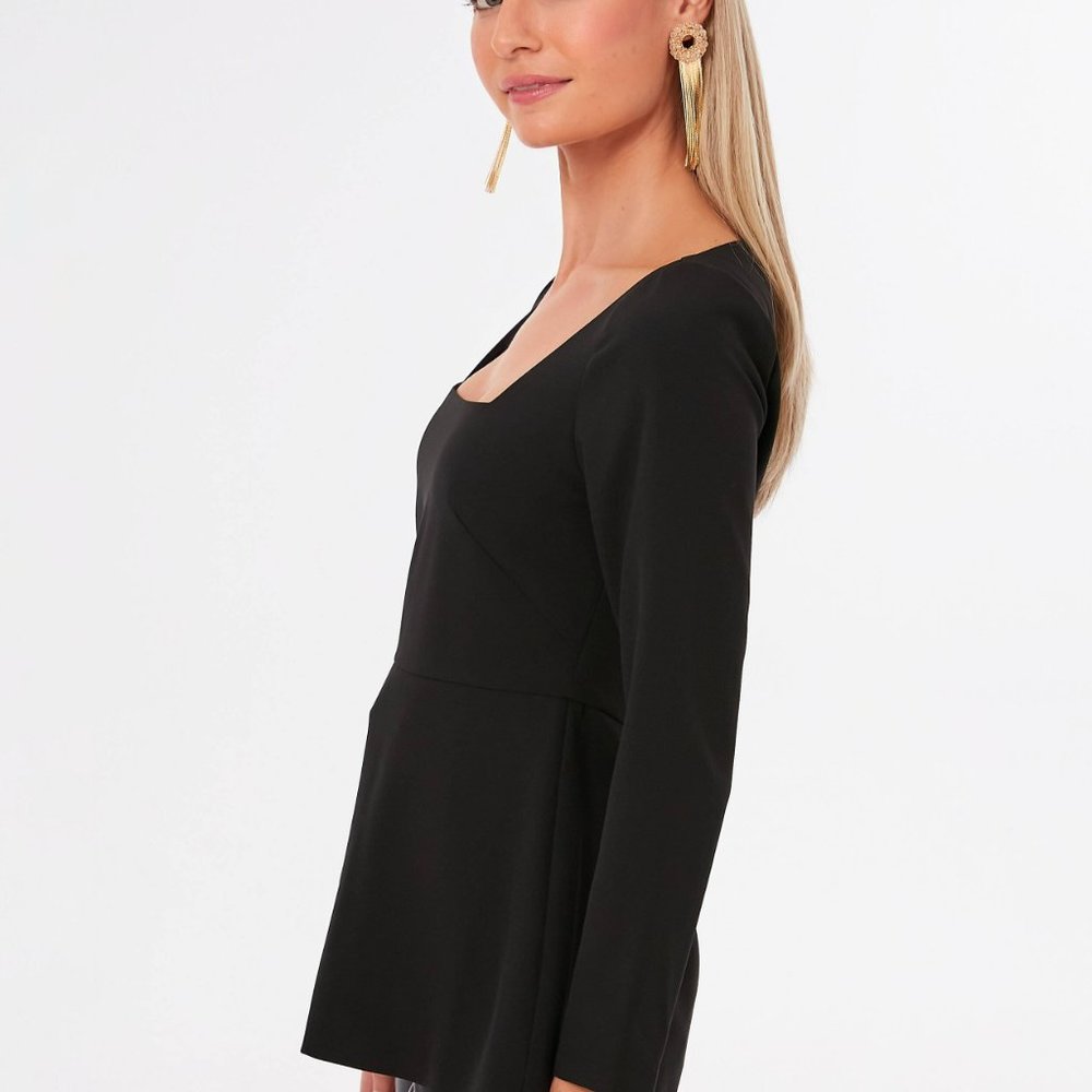 Pomander Place Black Fitted 3/4 Sleeve Blouse - Picture 2 of 7